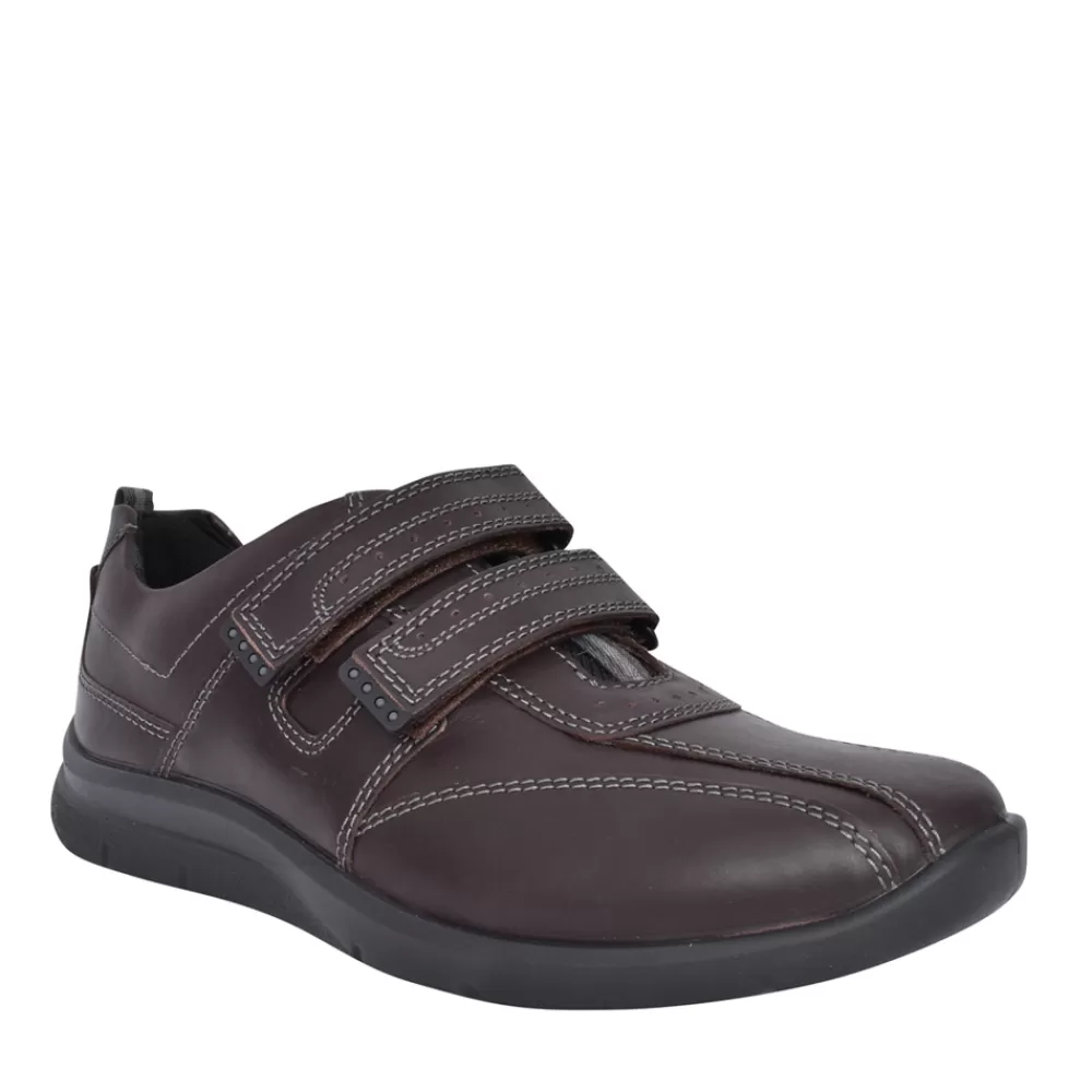 Mens HOTTER Mens Energise Leather Velcro Shoe In Brown