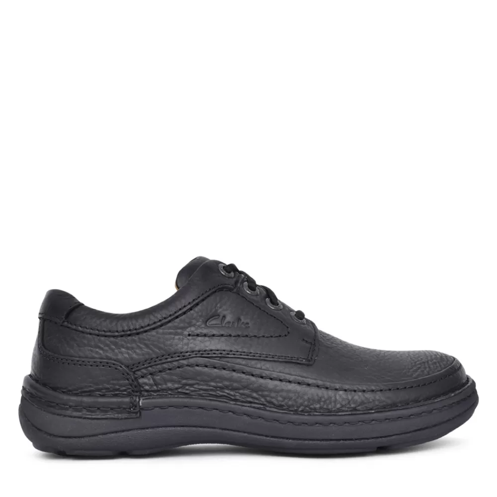 Mens CLARKS Mens G-Fit Leather Laced Shoe In Black