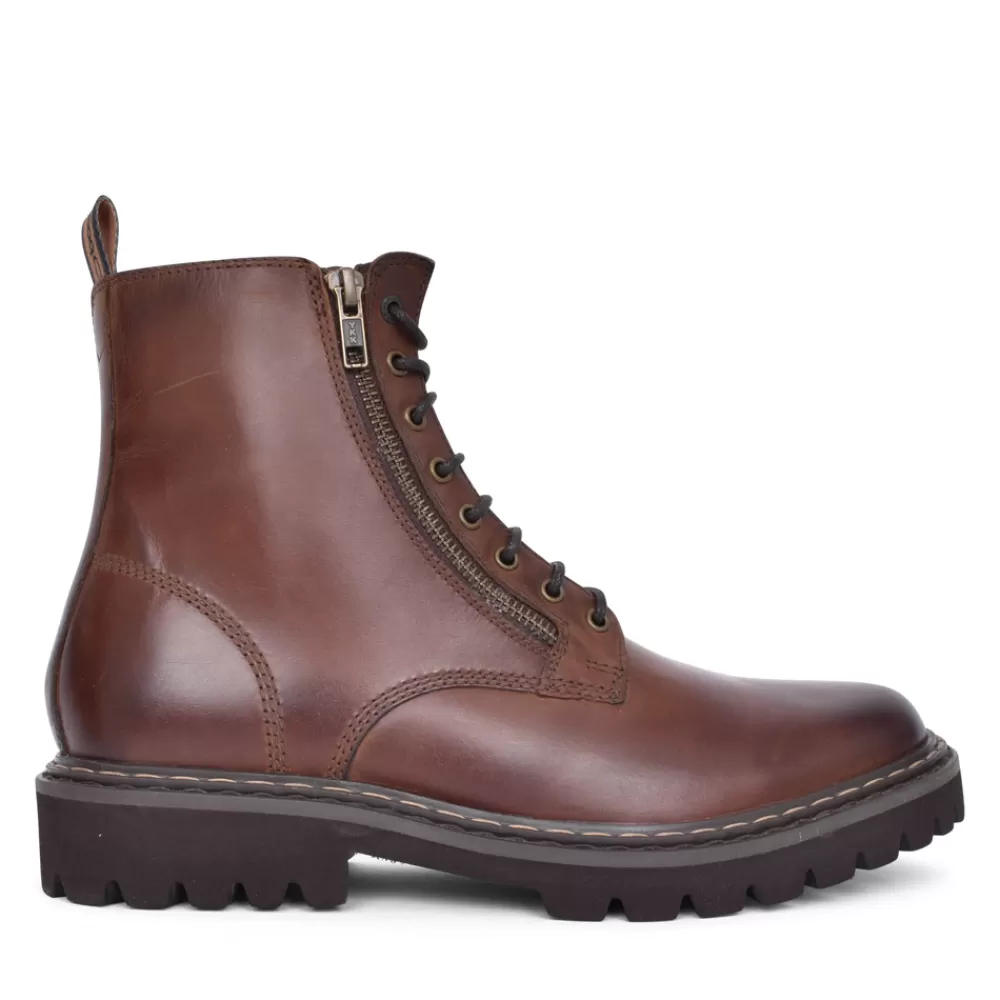 Mens BASE LONDON Mens Griffin Laced Ankle Boot In Brown