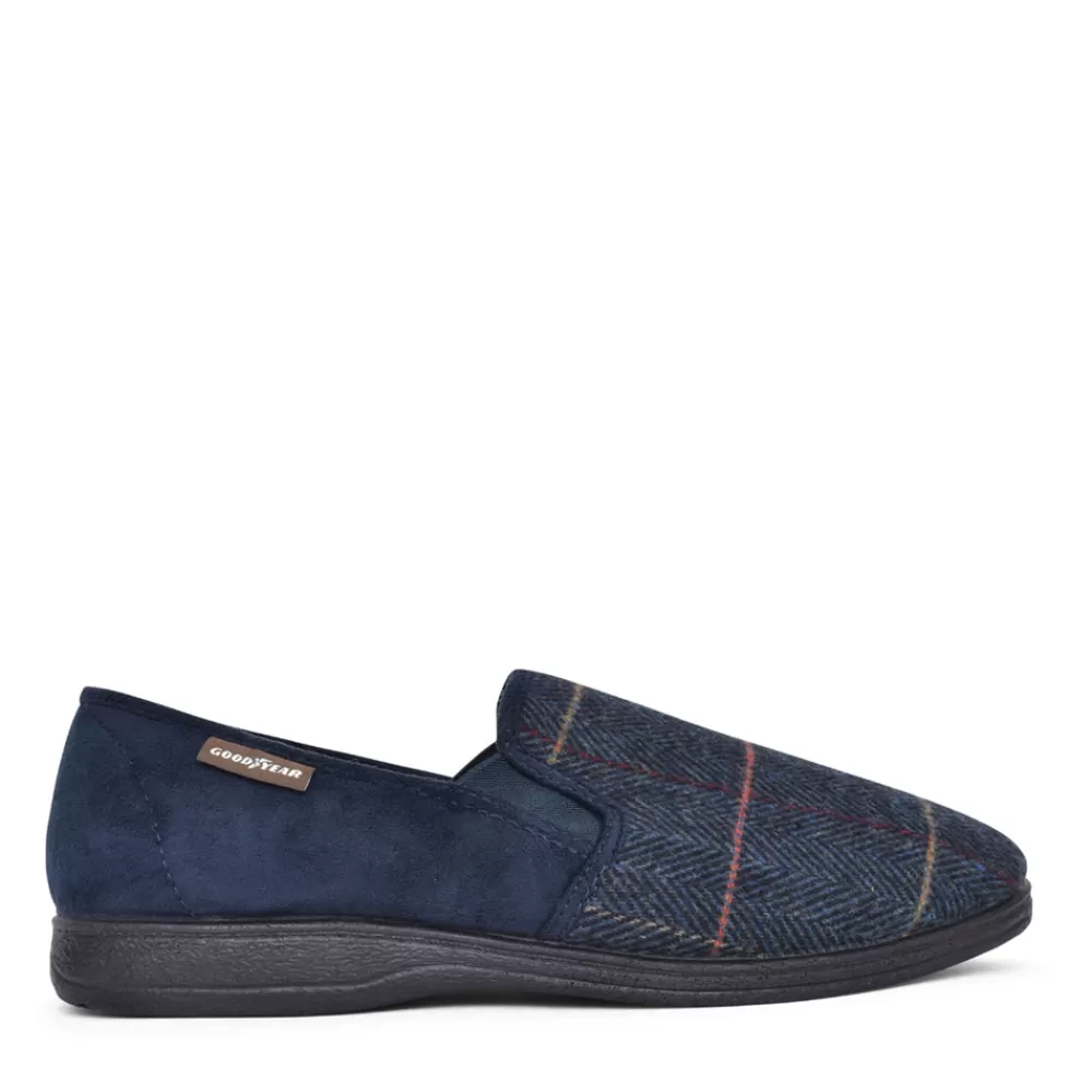 Mens GOODYEAR Mens Harrison Kmg116 Tweed Slipper In Navy
