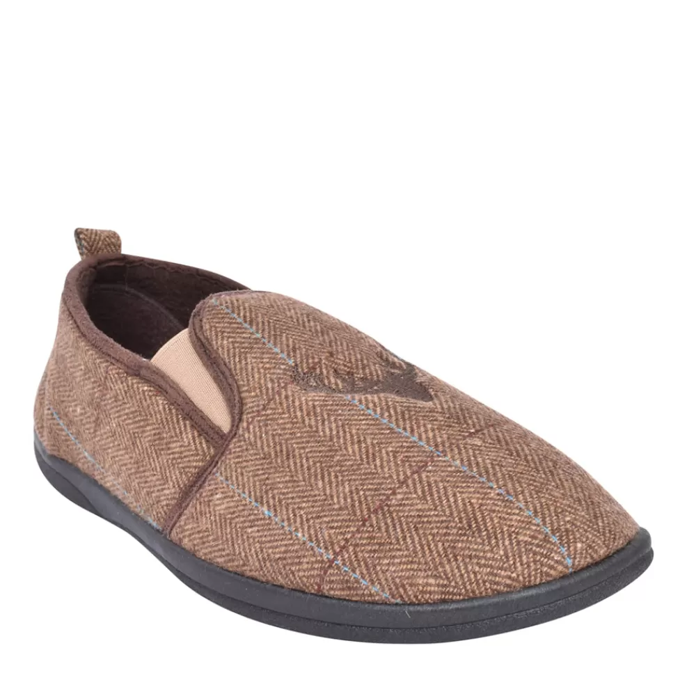 Mens PADDERS Mens Huntsman Wide Fit Slipperin Brown