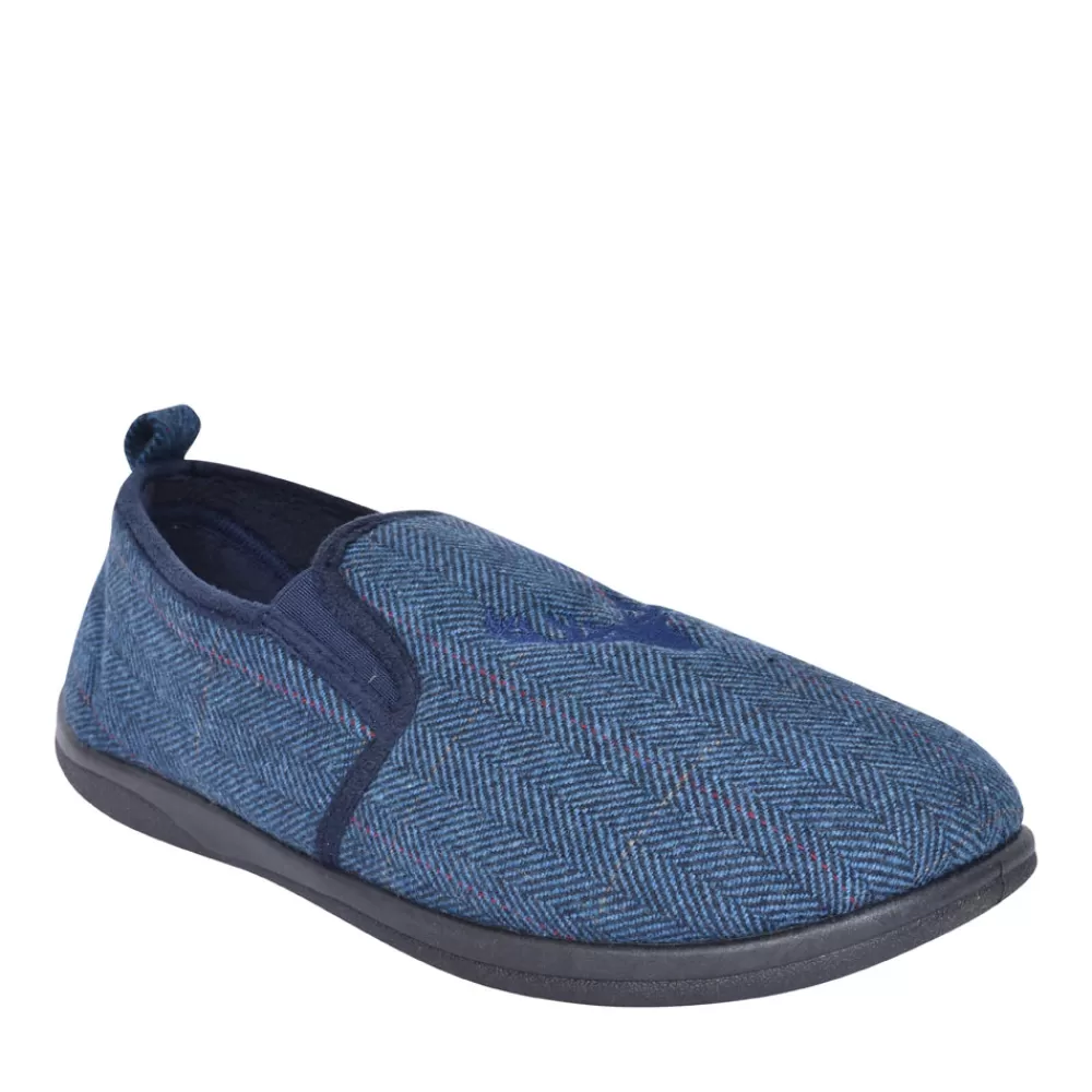 Mens PADDERS Mens Huntsman Wide Fit Slipperin Navy