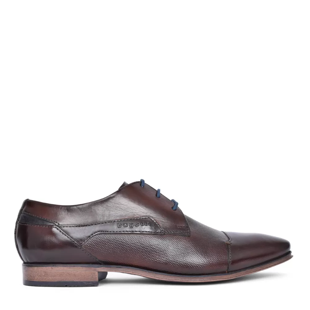 Mens BUGATTI Mens Laced 42010 Laced Shoe In Dark Brown