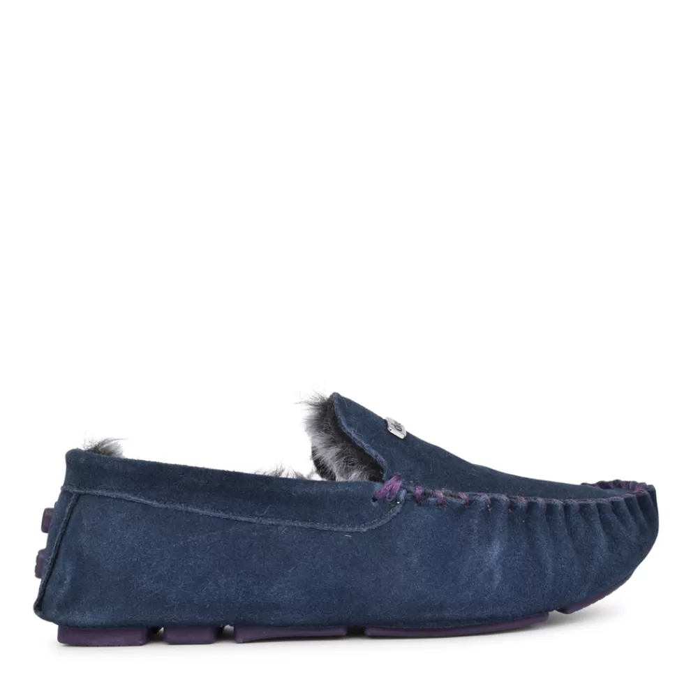 Mens LAZY DOGZ Mens Percy Ii Kmd020 Suede Slipper In Navy