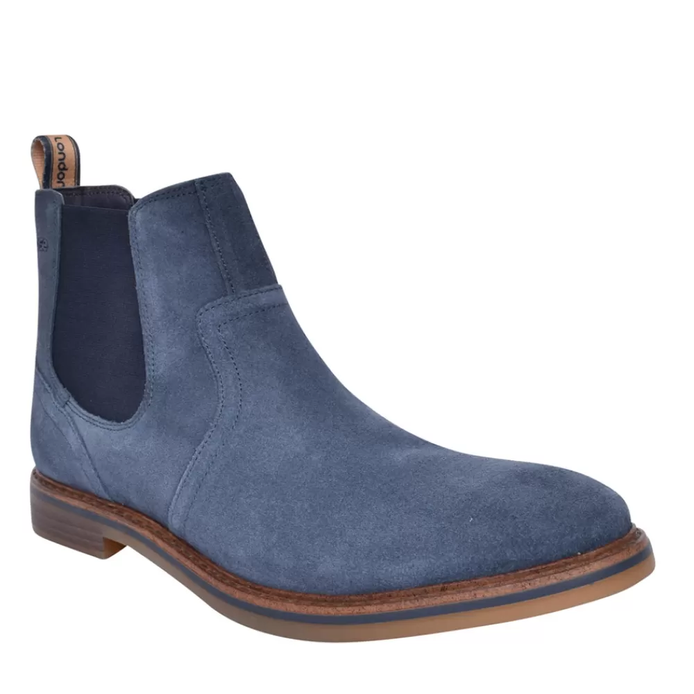 Mens BASE LONDON Mens Rampton Slip-On Ankle Boot In Navy