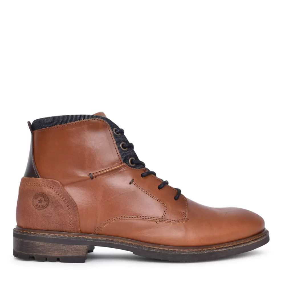 Mens ESCAPE Mens Safecracker Laced Ankle Boot In Tan