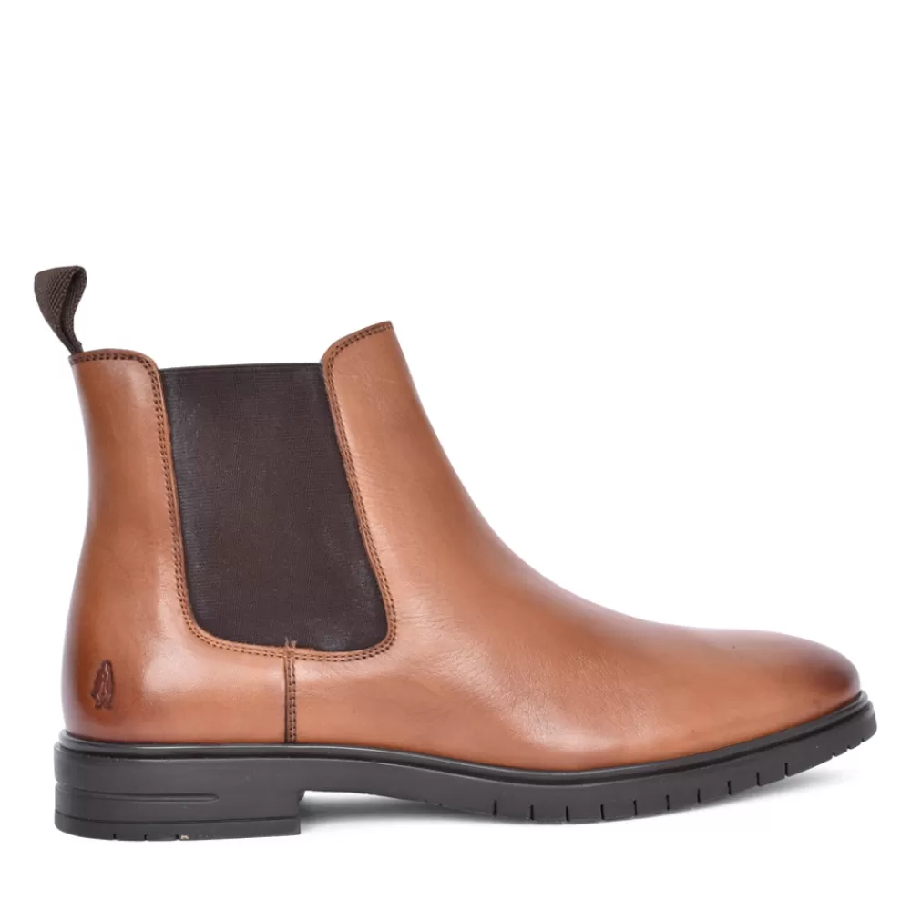 Mens HUSH PUPPIES Mens Sawyer Chelsea Boot In Dark Tan