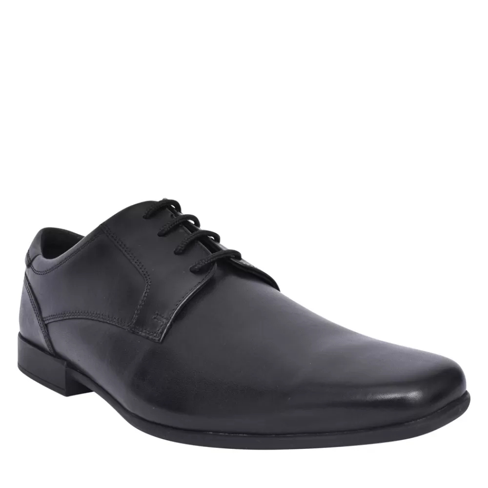 Mens CLARKS Mens Sidton Lace F-Fit Laced Shoe In Blk Leather