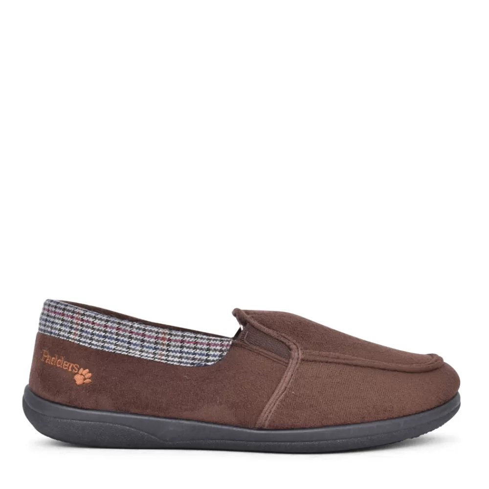 Mens PADDERS Mens Stan Memory Foam Slipper In Brown