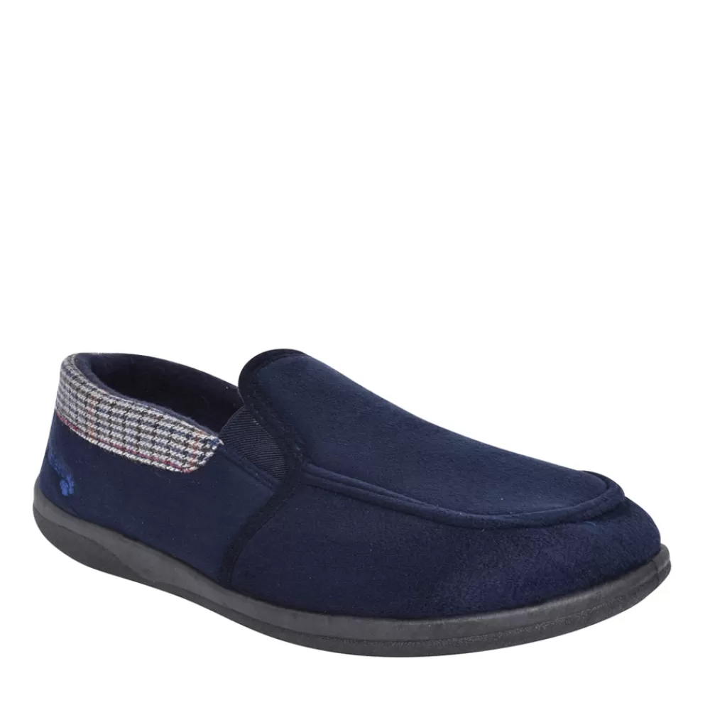 Mens PADDERS Mens Stan Memory Foam Slipper In Navy