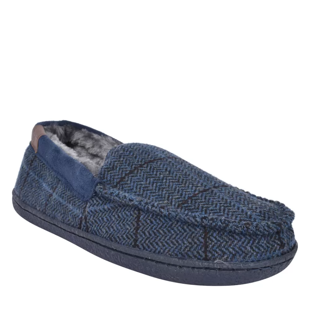 Mens JO & JOE Mens Tweed Full Slipper In Navy