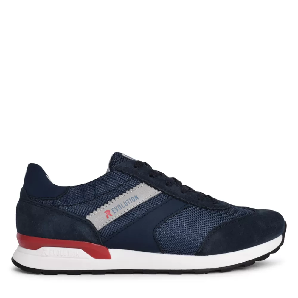 Mens RIEKER EVOLUTION Mens U0301 Laced Trainer In Navy