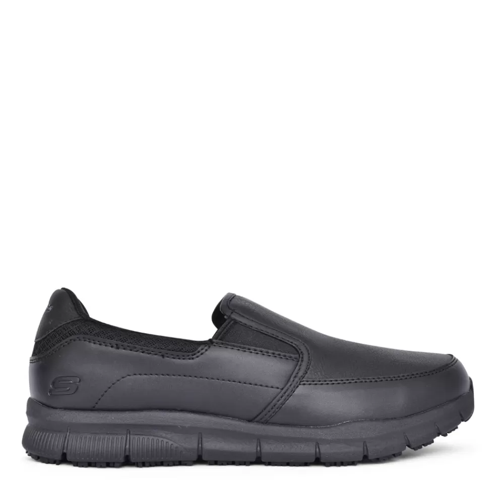Mens SKECHERS Mens Work Relaxed Shoe In Black