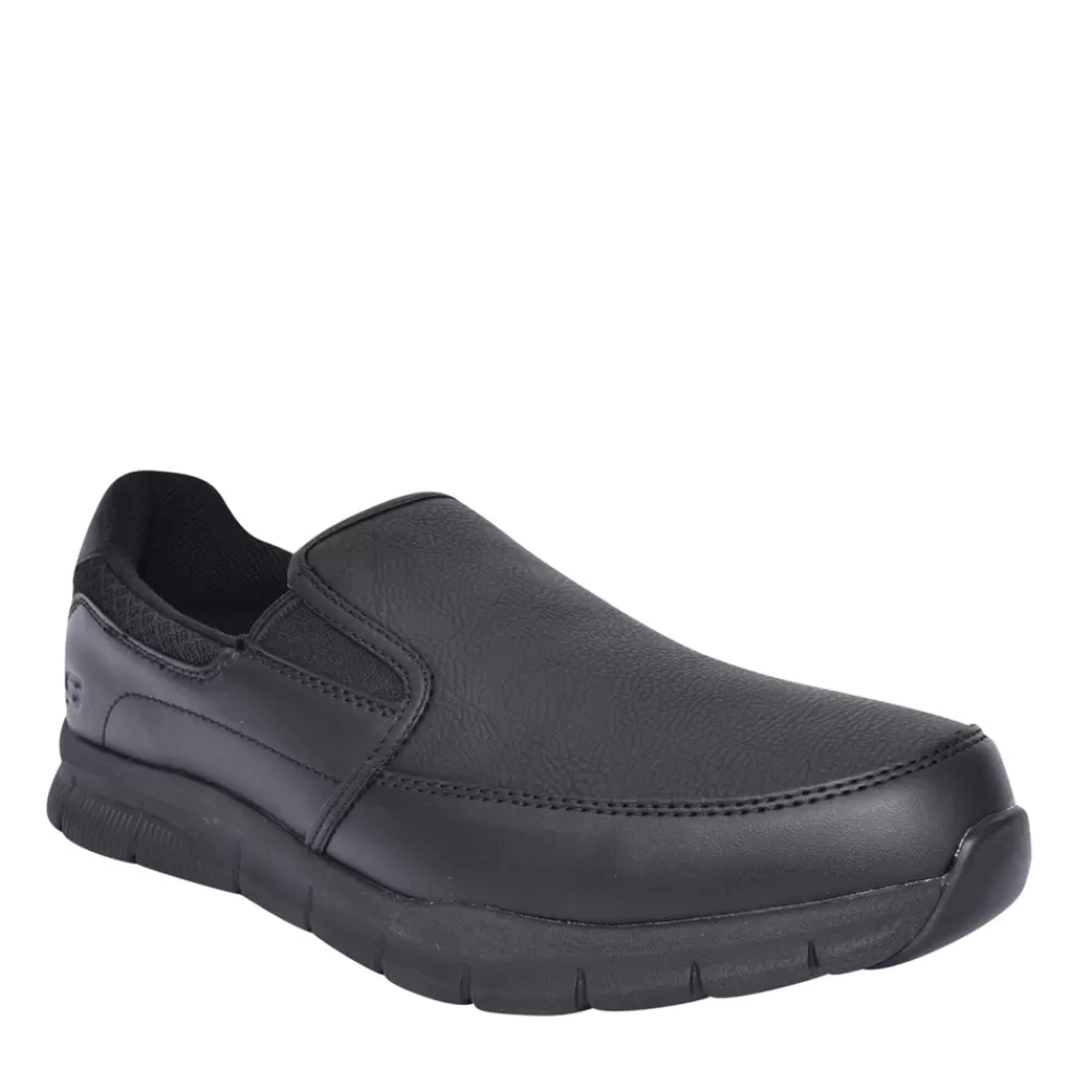 Mens SKECHERS Mens Work Relaxed Shoe In Black