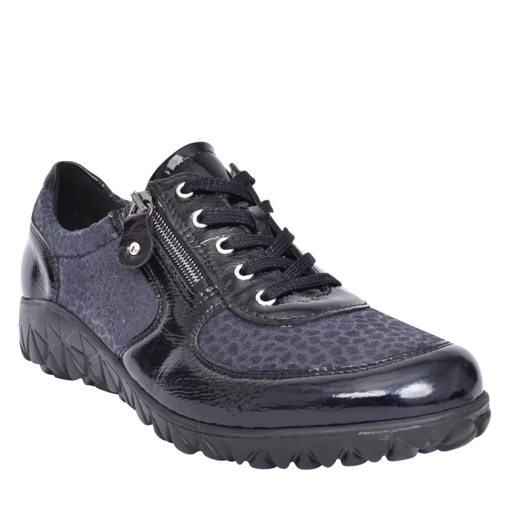 Ladies WALDLAUFER Navy Pat Havy Trainer In Navy Patent