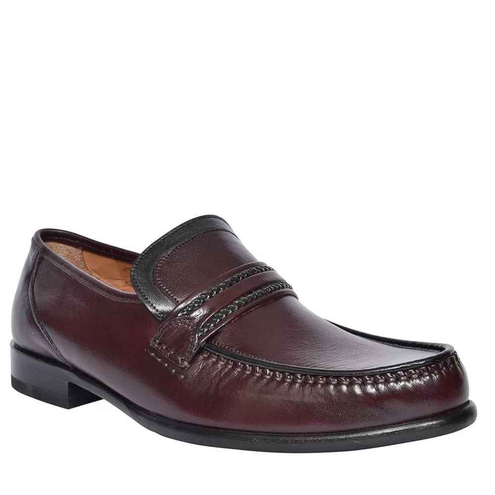 Mens LOAKE Rome Leather Moccasin For Men In Red